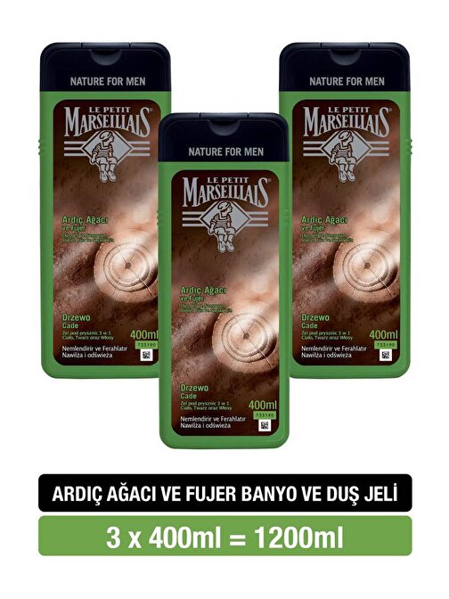 Le Petit Marseillais Ardıç Ağacı Ve Füjer Duş Jeli 400ml  x 3 Adet