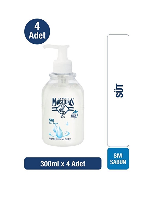 Le Petit Marseillais Nemlendirici Süt Sıvı Sabun300 ml x4