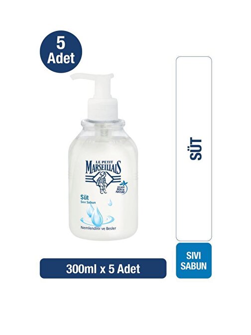 Le Petit Marseillais Nemlendirici Süt Sıvı Sabun 300 ml x5