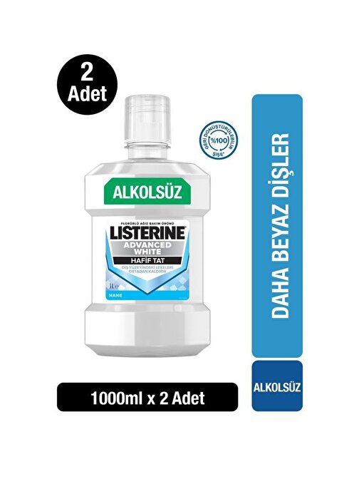 Listerine Advanced White Hafif Tat Ağız Bakım Suyu 2 x 1000 ml