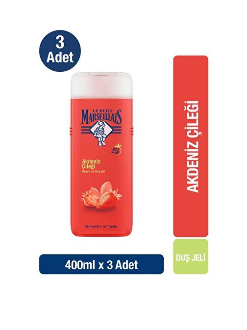 Le Petit Marseillais Akdeniz Çileği Duş Jeli 400ml  x 3 Adet