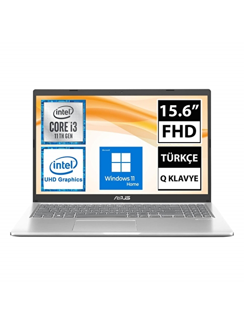 Asus X515EA-BQ967W UHD Graphics Intel Core i3-1115G4 4 GB RAM 128 GB SSD 15.6 inç Full HD Windows 11 Dizüstü Bilgisayar