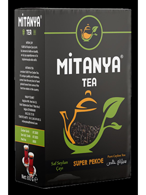 Diyarından Mitanya Çay Super Pekoe Saf Seylan Çayı 800 gr