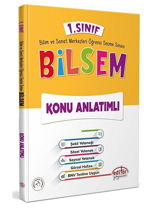 Editör Yayınları 1.Sınıf Bilsem Konu Anlatımlı