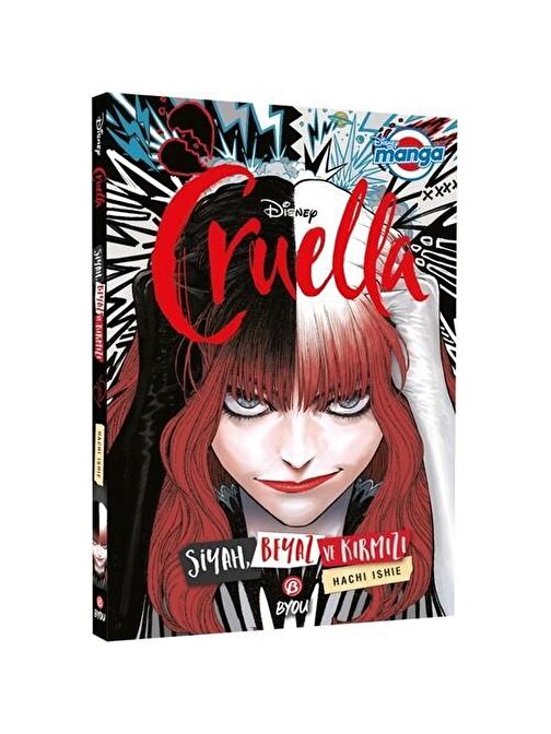 Disney Manga Cruella Siyah, Beyaz ve Kırmızı Beta Yayınları