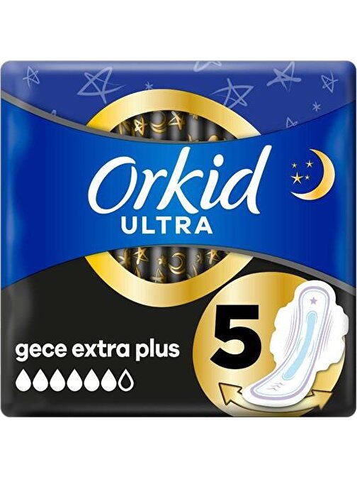 Orkid Ultra Extra Gece Plus Hijyenik Ped Tekli Paket 5 Adet