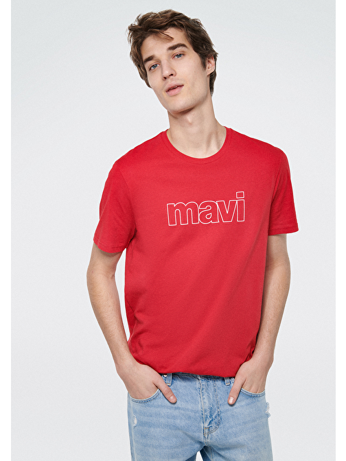 Mavi - Mavi Logo Baskılı Kırmızı Tişört 065781-34535