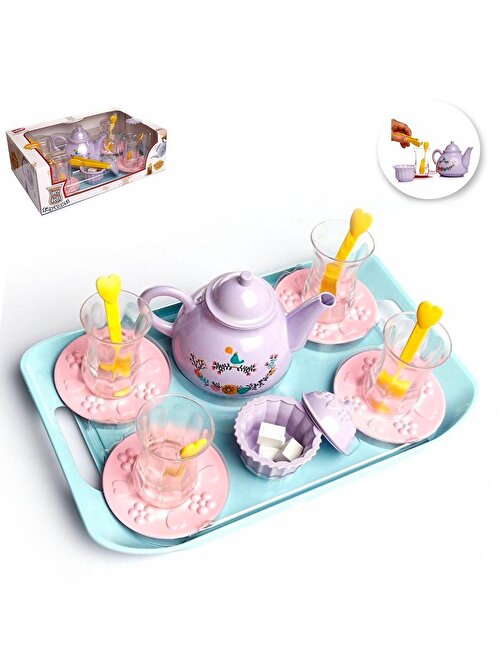 Mashotrend İnce Belli Çay Vakti Oyuncak Seti - Kız Oyun Seti - Evcilik Oyun Seti - Oyuncak Çaydanlık Seti