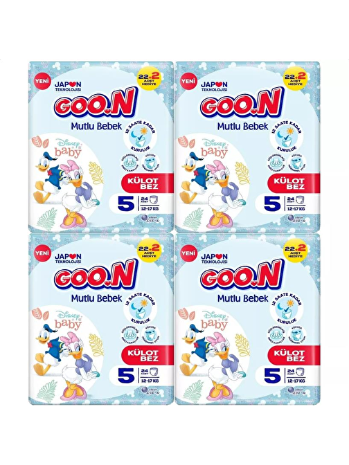 Goon Mutlu Külot Bebek Külot 12 - 17 kg 5 Numara Jumbo Bebek Bezi 96 Adet