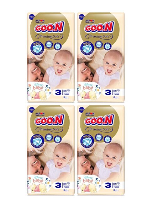 Goon Premium Soft 7 - 14 kg 3 Numara Bebek Bezi 160 Adet