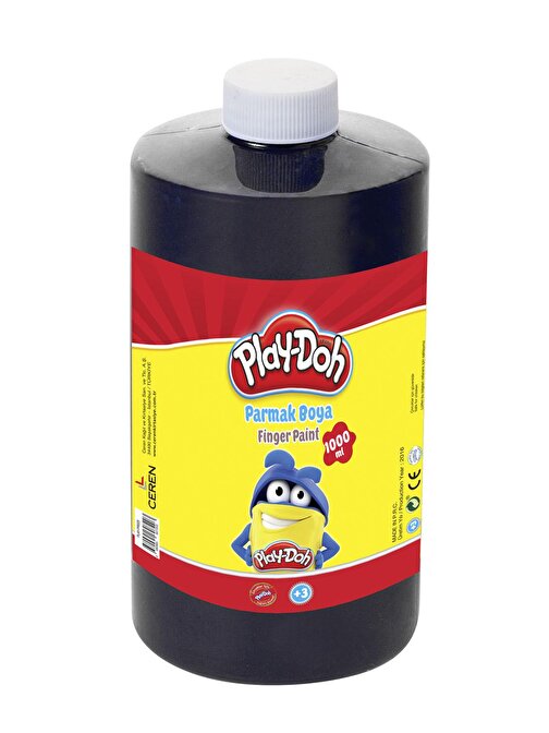Play-Doh Su Bazlı Parmak Boyası 1000 Ml Şişe 1 Adet Siyah Siyah PR025