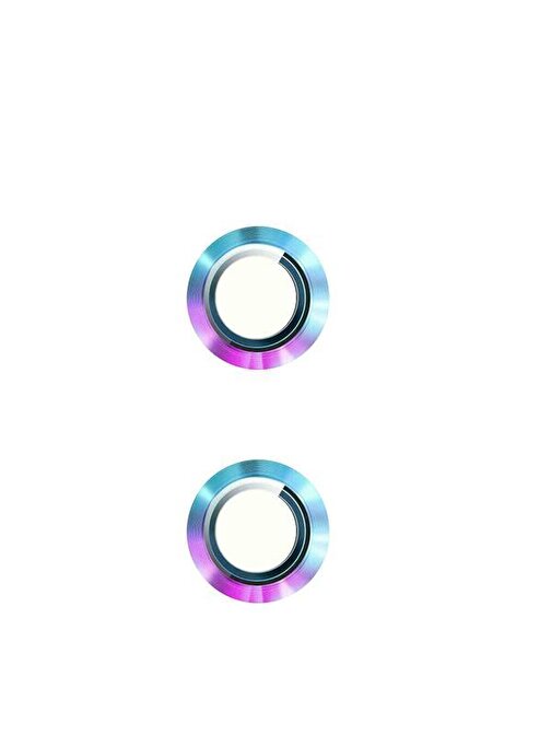 Binano iPhone 11 - 12 - 12 Mini Metal Ring Kamera Lens Koruyucu Çok Renkli