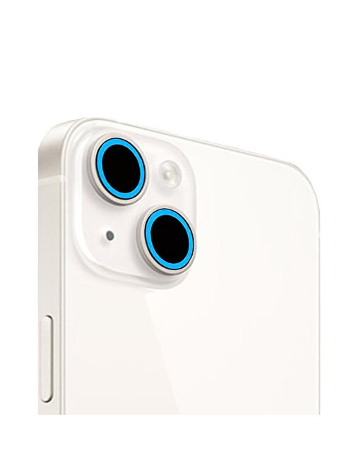 Bipower Binano iPhone 13 - 13 Mini Kamera Lens Koruyucu Fosforlu Mavi