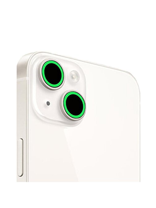 Bipower Binano iPhone 13 - 13 Minikamera Lens Koruyucu Fosforlu Yeşil