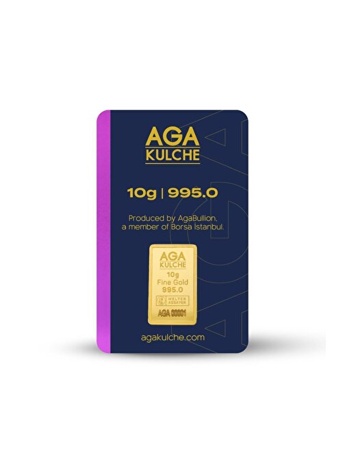 Agakulche 10 Gram Altın (995) 24 Ayar Külçe Altın -Paketli
