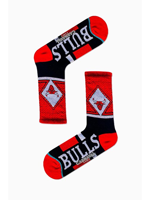Chicago Bulls Nba Basketball Desenli Renkli Spor Çorap