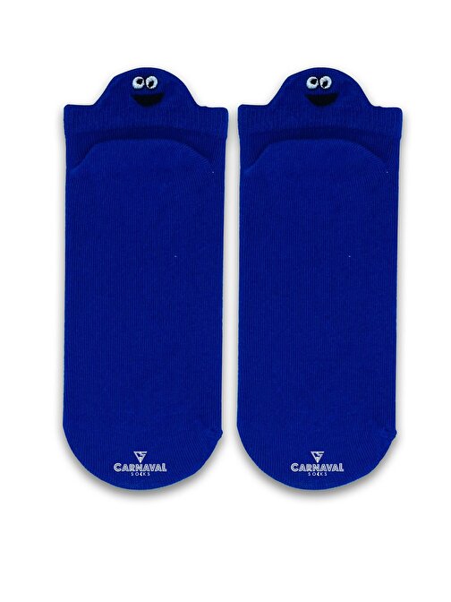Nakışlı Mavi Emoji Desenli Renkli Çorap