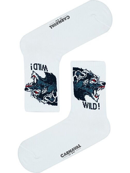 Wild Kurt Desenli Renkli Spor Çorap