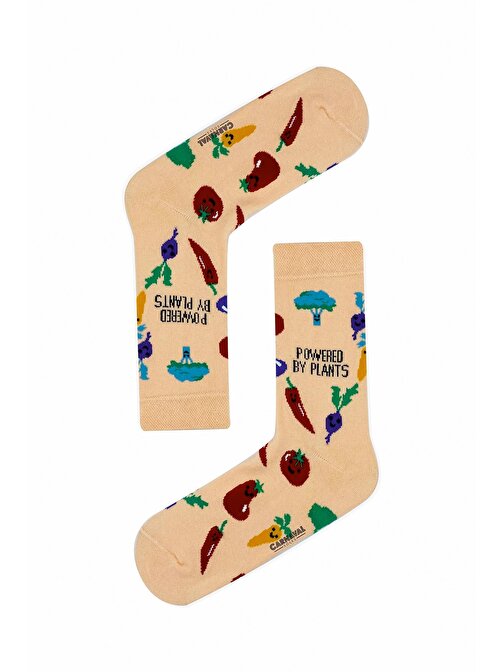 Karışık Sebze Tasarımlı Desenler Renkli Çorap