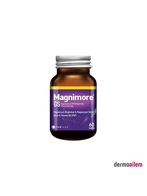 TAB İlaç Magnimore Gs Magnezyum Ve P5P(Vitamin B6) 60 Tablet