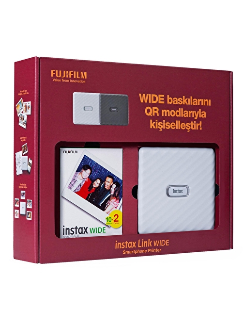 Instax Link Wide Beyaz Akıllı Telefon Yazıcısı Bundle Box