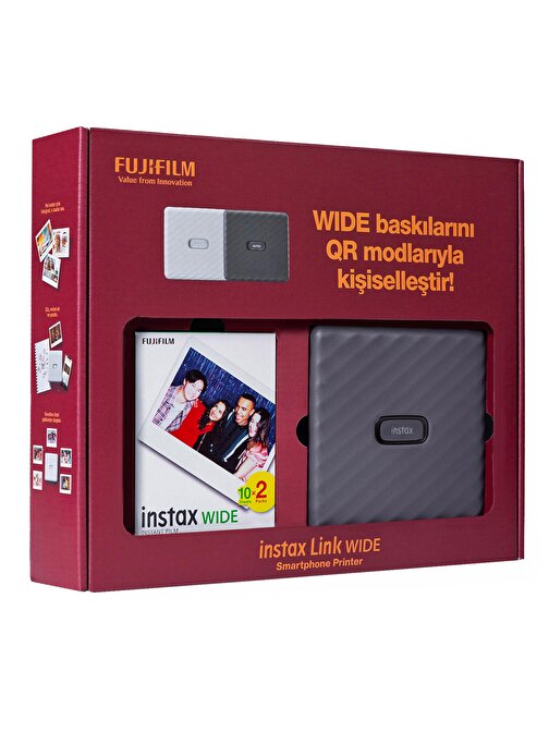 Instax Link Wide Gri Akıllı Telefon Yazıcısı Bundle Box