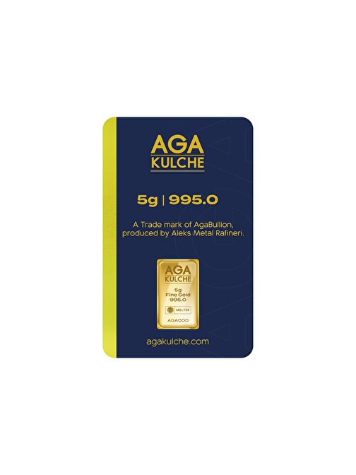 Agakulche 5 Gram Altın 24 Ayar Külçe Altın