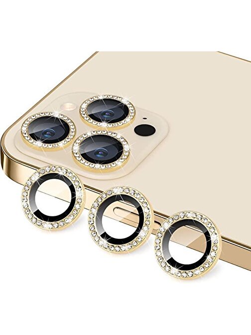 BİNANO IPHONE 12 PRO DIAMOND GOLD CAMERA KORUYUCU