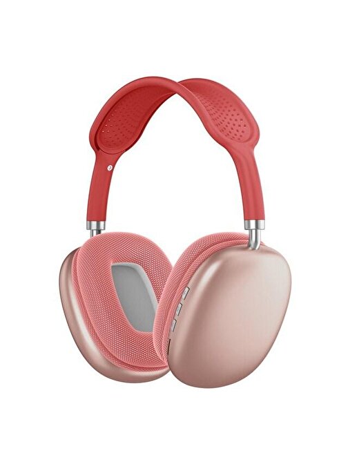 Pazariz Kablosuz Silikonlu Kulak Üstü Bluetooth Kulaklık Kırmızı