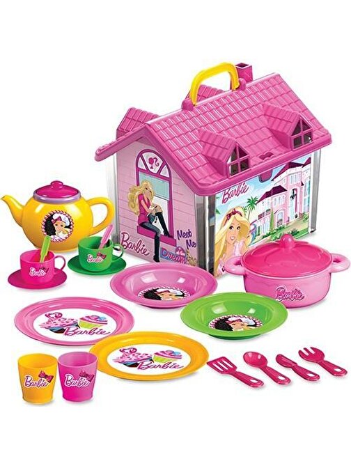 Dede 01816 Barbie Plastik Ev Oyuncak Çay Seti Çok Renkli