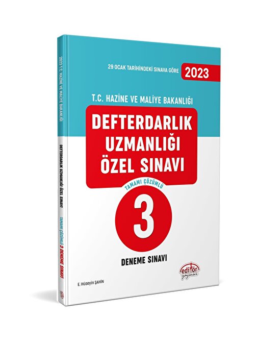 Defterdarlık Uzmanlığı Özel Sınavı Tamamı Çözümlü 3 Deneme Editör Yayınları
