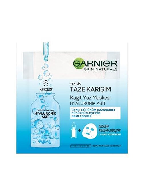 Garnier Taze Karışım Hyaluronik Asit Nemlendirici Kağıt Yüz Maskesi 33G