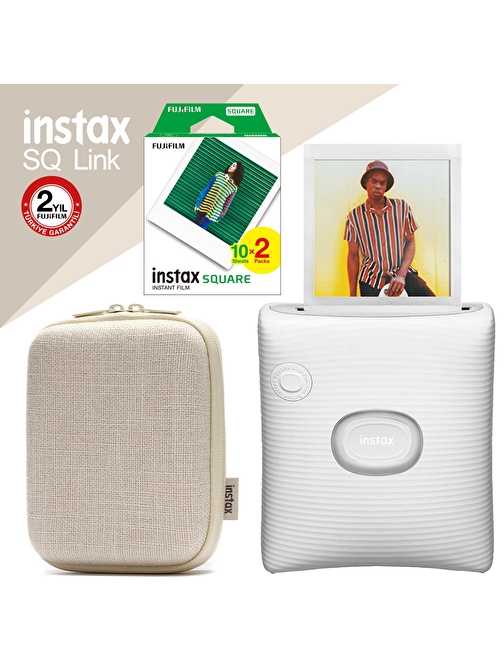 Instax SQ Link Beyaz Ex D Akıllı Telefon Yazıcısı ve Hediye Seti 4