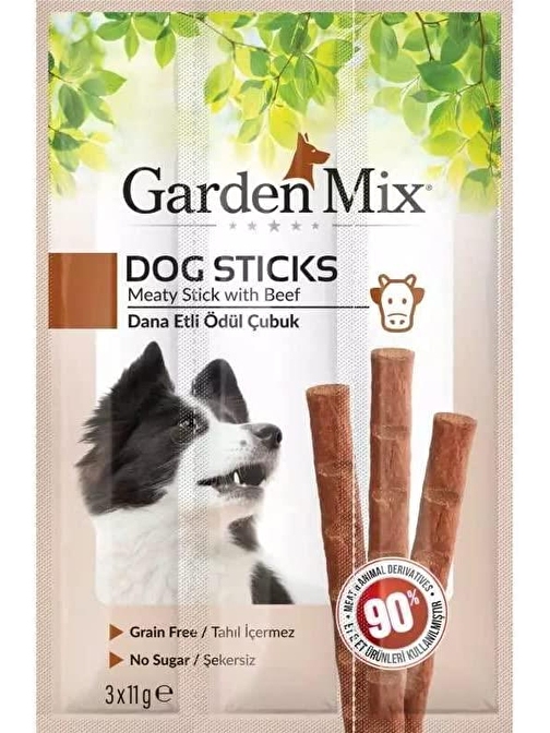 Gardenmix Stick Tahılsız Dana Etli Köpek Ödül 3x11 Gr