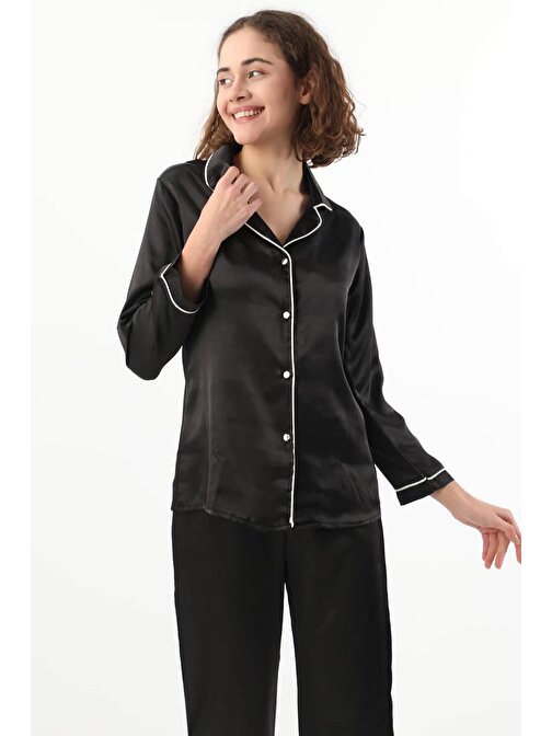 Kadın İkili Pijama Takımı Siyah