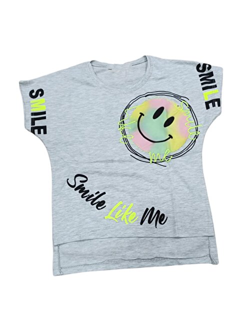 Kız Çocuk Smile Emojili Tişört