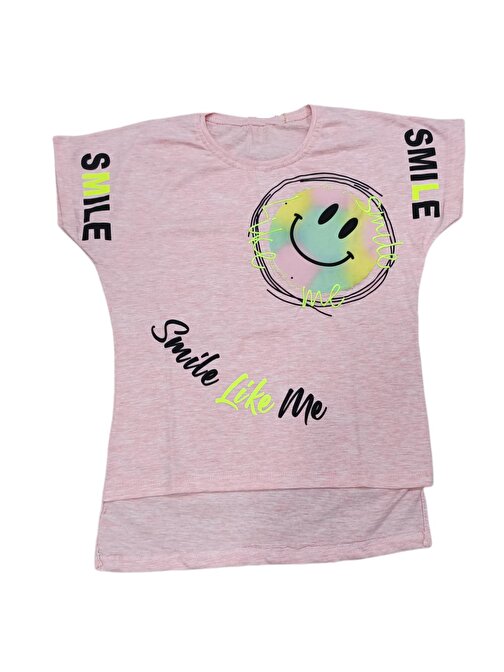 Kız Çocuk Smile Emojili Tişört