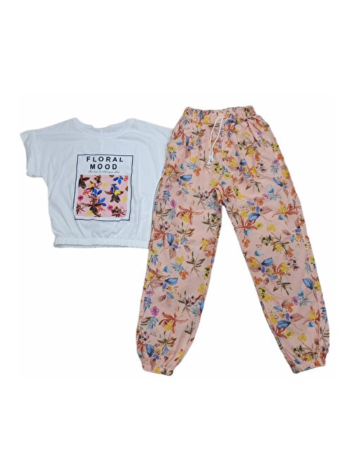 Kız Çocuk Floral Mood Desenli Pantolonlu Takım