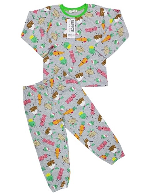 Kız Çocuk Desenli Mevsimlik Pijama Takımı