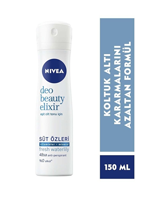 Nivea Beauty Elixir Fresh Waterlily 48 Saat Anti-Perspirant Koruma Kadın Sprey Deodorant 150 Ml