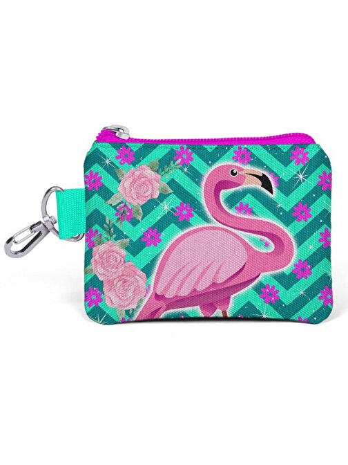 Coral High Kids Flamingo Desenli Bozuk Para Çantası - Yeşil / Pembe - Kız Çocuk 21757