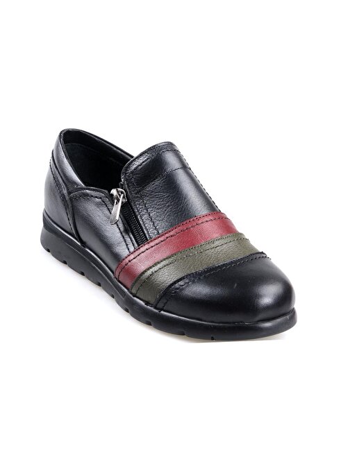 Scavia Ortapedik Comfort Siyah Deri Bayan Günlük Ayakkabı