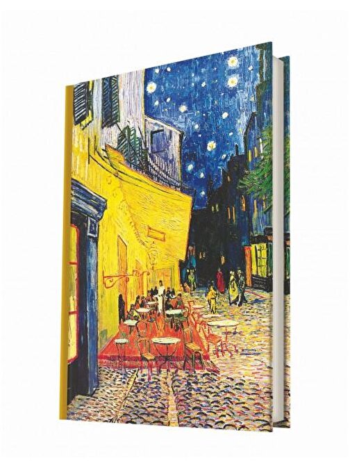 Deffter Art Of World Van Gogh Café Terrace At Night 96 Yaprak Çizgili Sert Kapak Defter