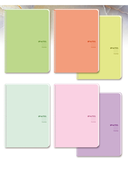 Keskin Color Pastel Note A5 Plastik Kapak Spiralli 80 Yaprak Çizgili Defter