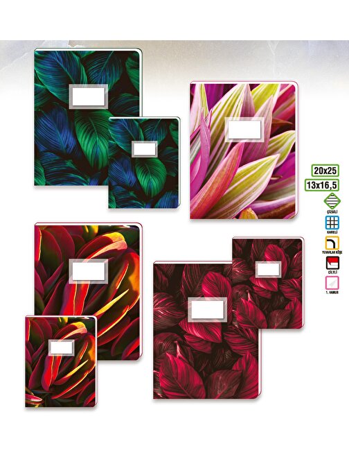 Keskin Color 20X25Cm Bind-Note-Leaf 80 Yaprak Çizgili Plastik Kapak Ciltli Defter
