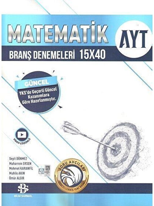 Ayt Matematik 15 X 40 Branş Denemeleri Bilgi Sarmal Yayınları