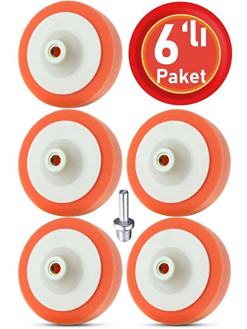 Telvesse Bondit Turuncu Oto Pasta Cila Parlatma Polisaj Süngeri 150mm 6 lı Paket