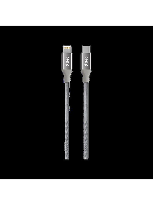 Ttec Alumicable Type-C Lightning Hızlı Şarj Kablo su - Gümüş