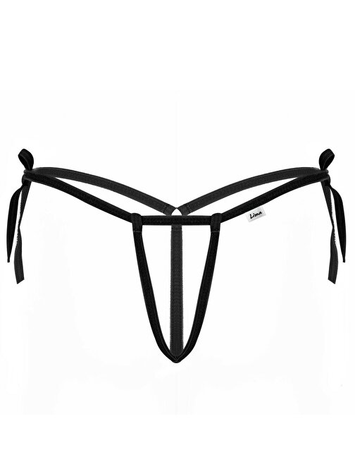 Büyük Beden Kadın Seksi İç Çamaşırı Fantezi İç Giyim Ağı Açık Halkalı Siyah Fantazi Külot