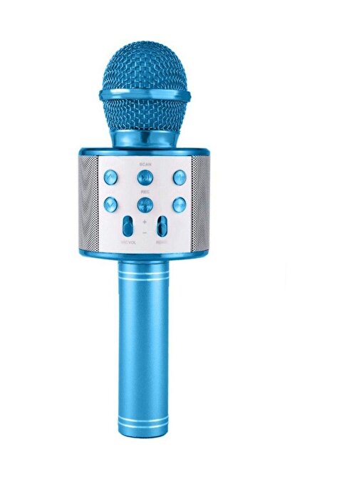 Pazariz Karaoke Bluetooth 2019 Model Ws-858 Mikrofon Sd-usb-aux Mavi